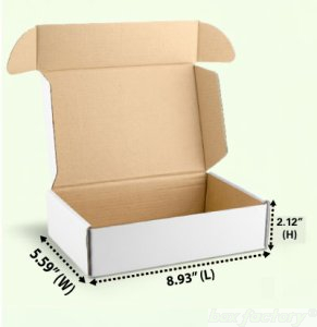 Mailer White Box (3 Ply) 8.93x5.59x2.12 Inch