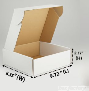 Mailer White Box (3 Ply) 9.72x8.35x2.17 Inch