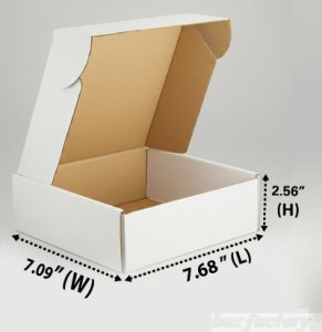 Mailer White Box (3 Ply) 7.68x7.09x2.56 Inch