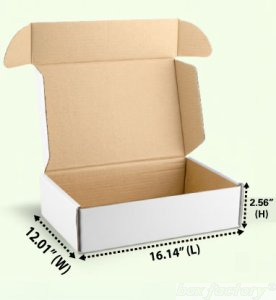 Mailer White Box (3 Ply) 16.14x12.01x2.56 Inch